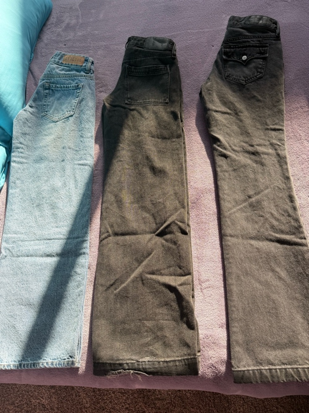 Pacific Sunwear Women’s Flare & Wide Leg Jeans 3 total - Light Blue and Black